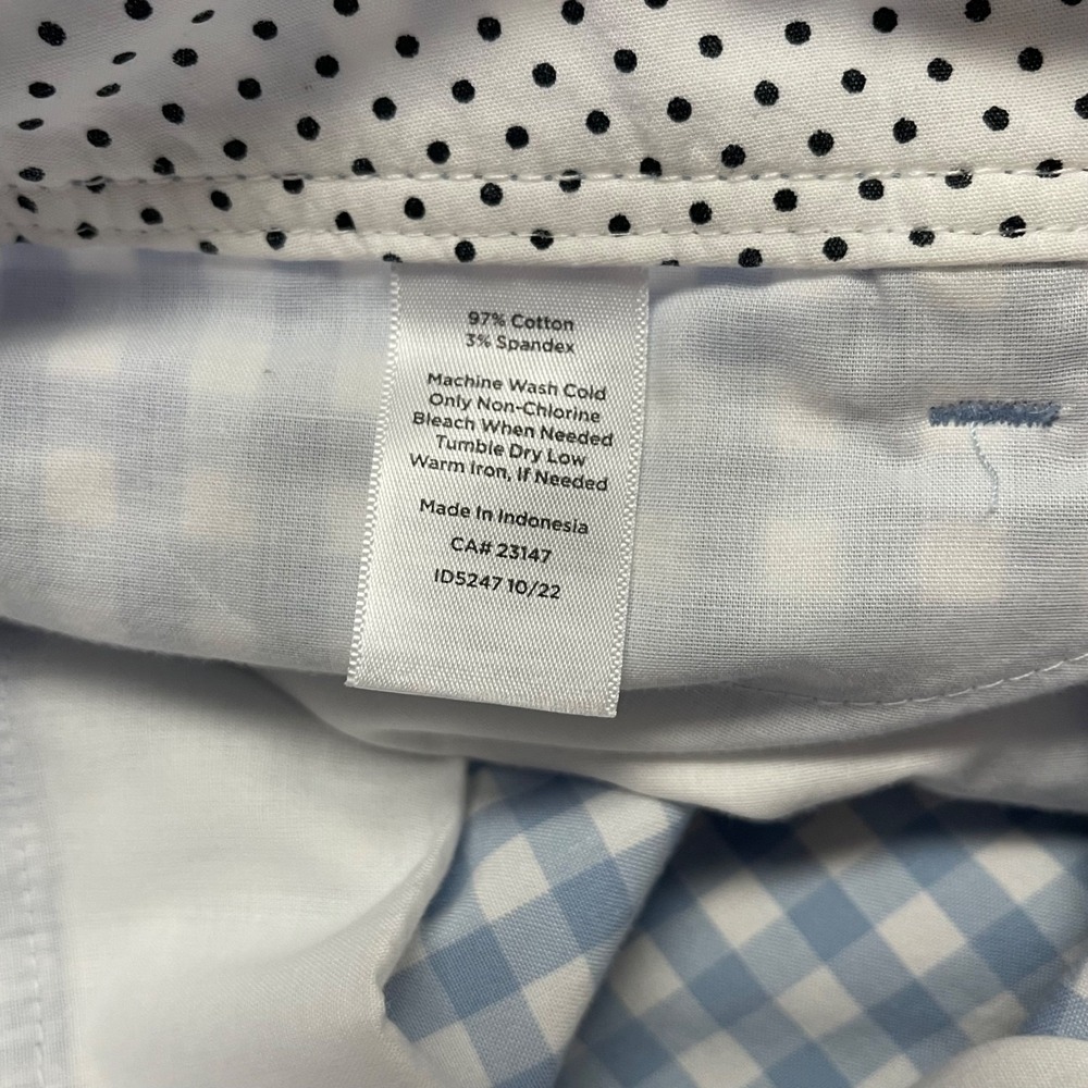 Talbots Women's Petite Size 4P Blue Gingham Perfect Crop Coastal Chinos Beach - Picture 9 of 15